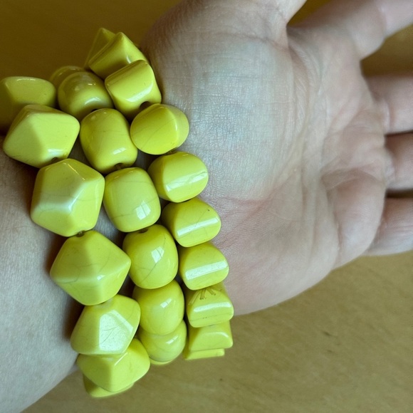 Yellow Beaded Bracelets Set of 3 - Picture 4 of 6